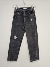 Zara Kids Black Demin Distressed Jeans Size 9