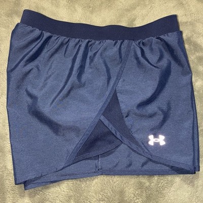 Under Armour Women's UA Fly-By 2.0 Shorts in Midnight Navy Full Heather, Large