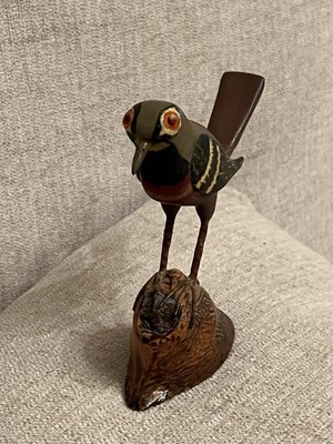 Antique Americana Vintage Handmade Folk Art Carved Wooden 4.75