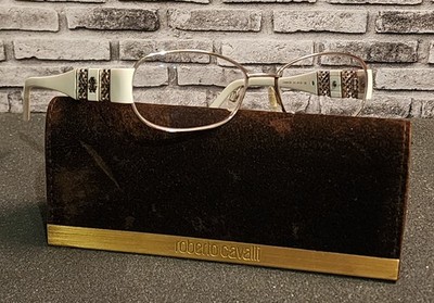 Roberto Cavalli Italy CAMELIA 554 White & Silver Eyeglasses 54-15-135 Frames