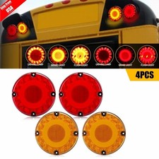 7 Round Amberred Led Turn Signal Tail Brake Light For Bus Truck Trailer Van A