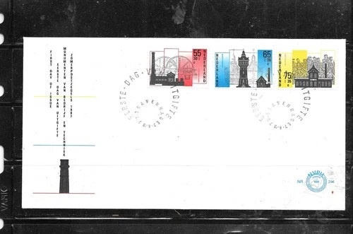 NETHERLANDS DUTCH SC#B626-8 INDUSTRIES SEMI-POSTAL FDC COVER OLD STAMPS