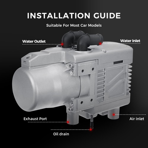 12V 5KW Dieselkraftstoff-Flüssigkeitsheizung Benzinvorwärmer LCD-Wasserpumpe - Bild 11 von 16