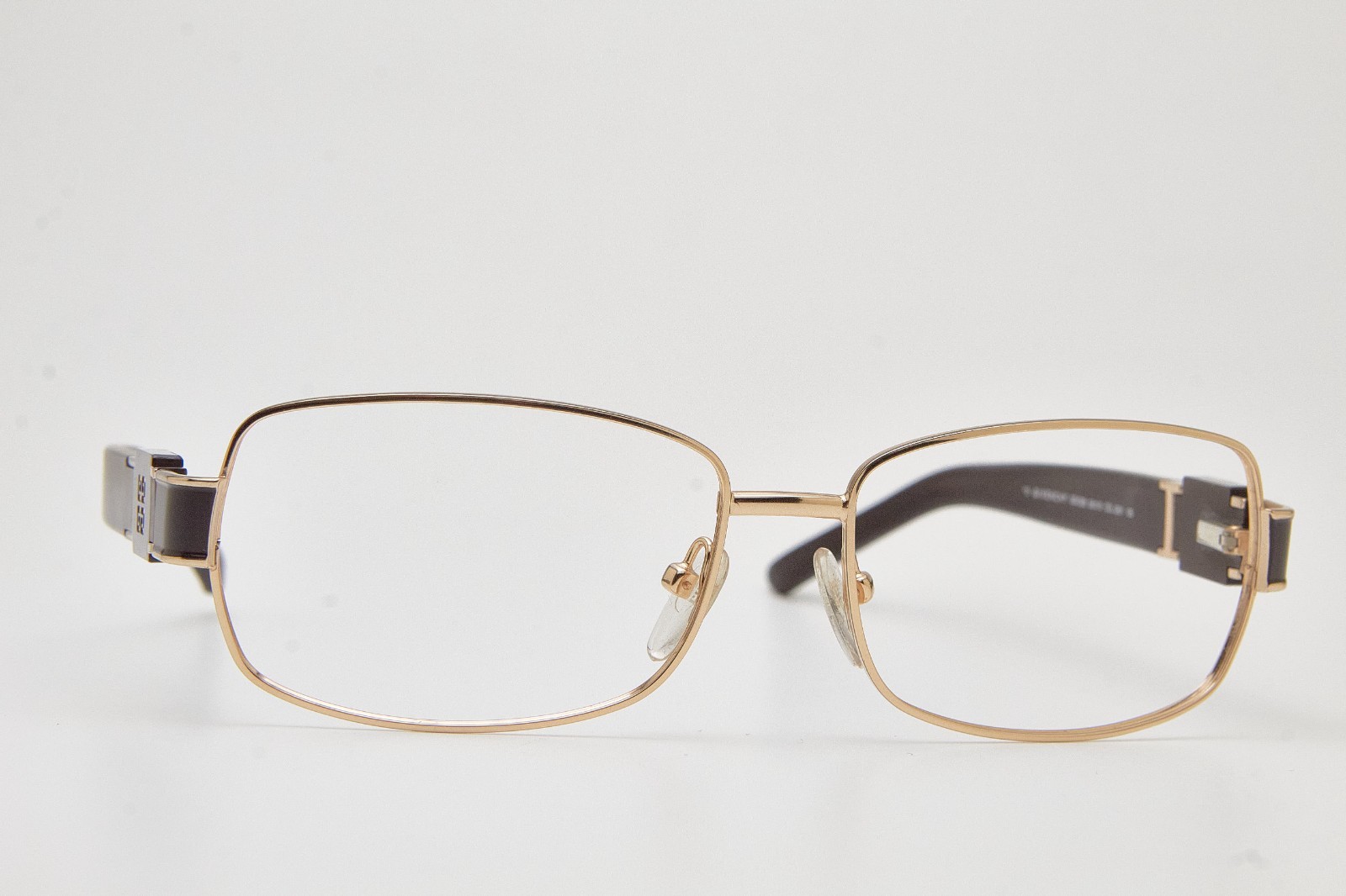 GIVENCHY SGV328 Eyeglasses Gold Dark Brown Temple Logo Rectangle thumbnail 8