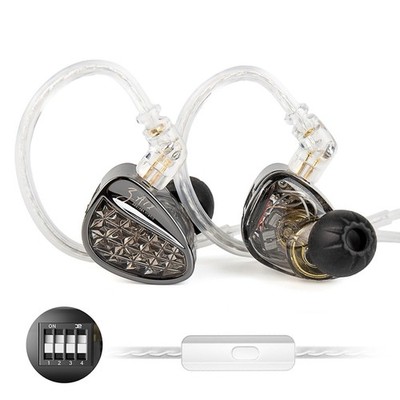 KZ ZA12 in Ear Monitor, 2DD+4BA Hybrid Wired Earbuds, KZ in Ear Monitor with ...