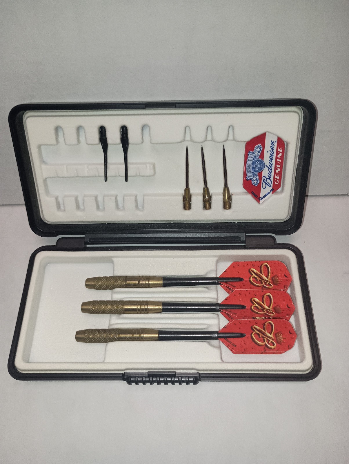 Budweiser Dart Set With Case Extra Flights