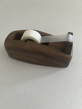 VINTAGE 1960s SCOTCH 3M MODEL C-21 EXECUTIVE HEAVY DUTY TAPE DISPENSER WOODGRAIN
