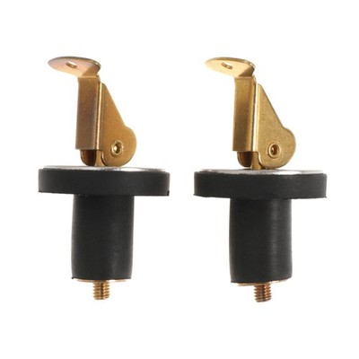 2 PCS 1/2 Inch Brass Boat Drain Plug Snap Handle Deck Marine Accessories