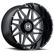 22x12 Hostile H108 Sprocket Blade Cut Blk Milled Wheel 8x170 -44mm