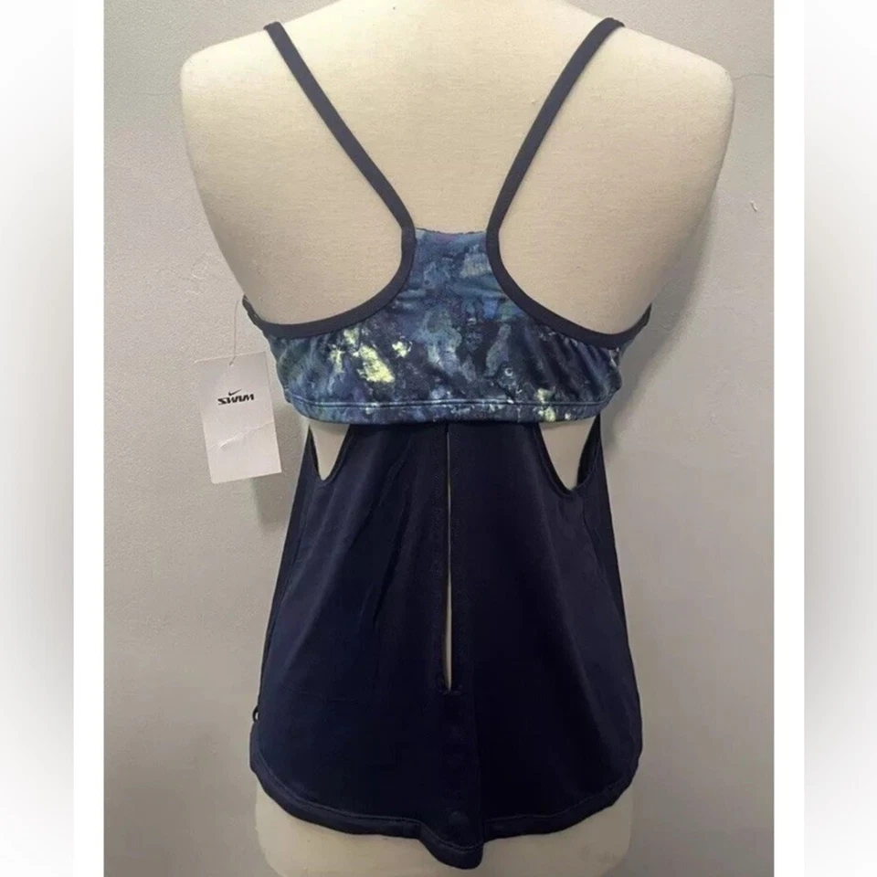Camiseta Tankini Nike Essential Para Mujer en Capas Azul Talla L Nueva con Etiquetas Precio de venta sugerido por el fabricante 72 USD Foto 3 de 4