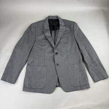 Banana Republic Blazer Jacket 44 Men Gray Slim Fit Notch Single Vent Coat 96