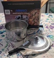 New Old Stock Vintage MIRRO Aluminum 4 Quart Speed/Health Pressure Cooker NOS