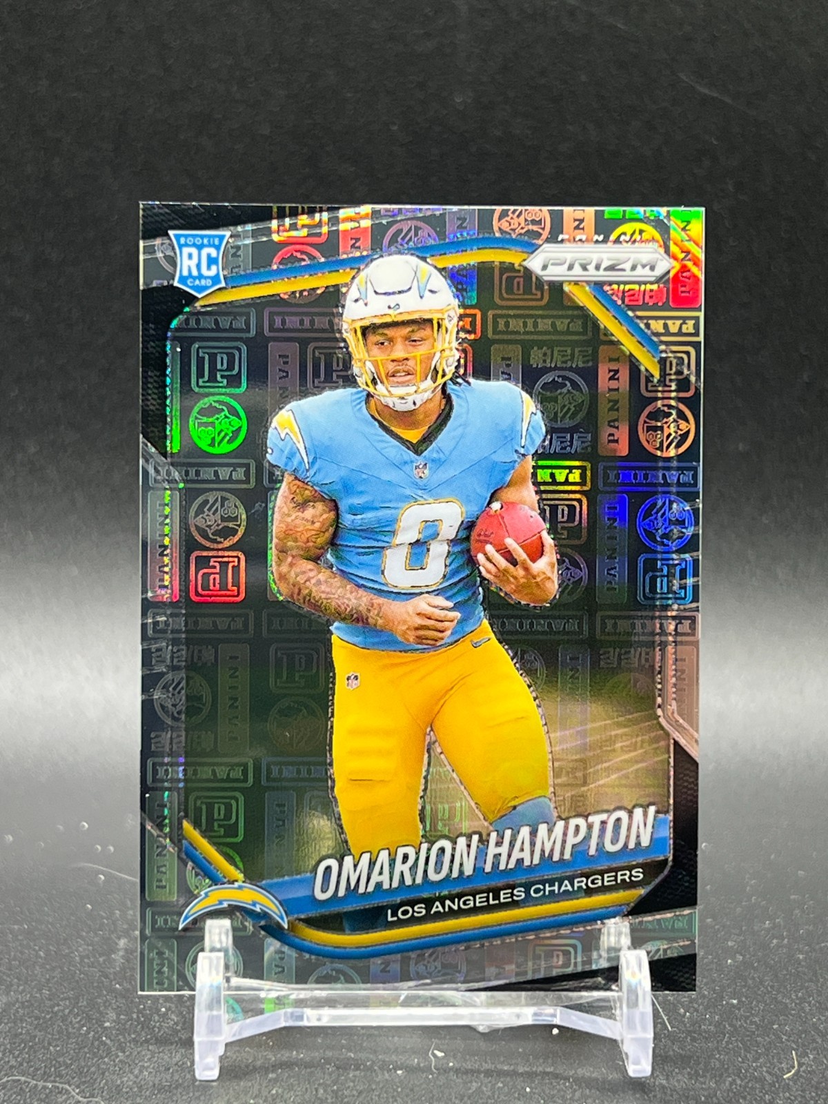 2025 Prizm Omarion Hampton #355 RC Panini Logo Prizm 01/20 First on Print!!