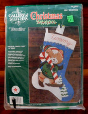 Gallery Of Stitches Bucilla Felt Christmas 15" Stocking Kit 32707 Bear  Candy
