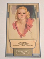 VINTAGE 1939 GLAMOUR GIRL CALENDAR ART LITHO UNUSED BY J. ERBIT