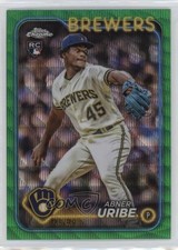 2024 Topps Chrome Green Wave Refractor 25/99 Abner Uribe #276 1f7m