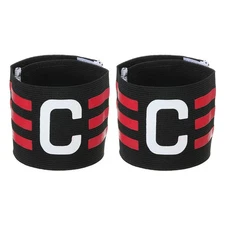 Captain Armband, 2 Pack Elastic Soccer Captain's Arm Band, Black Rose Red