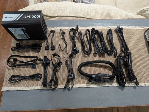 Corsair RM1000i  1000 Watt 80 PLUS Gold Certified Fully Modular Cablemod Kit Lot