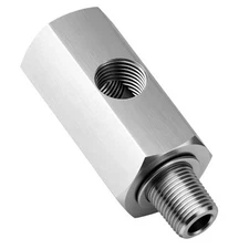 1/8 BSPT Oil Pressure Sensor Tee Adapter, 304 1/8 BSPT-1/8 BSPT-1/8 NPT