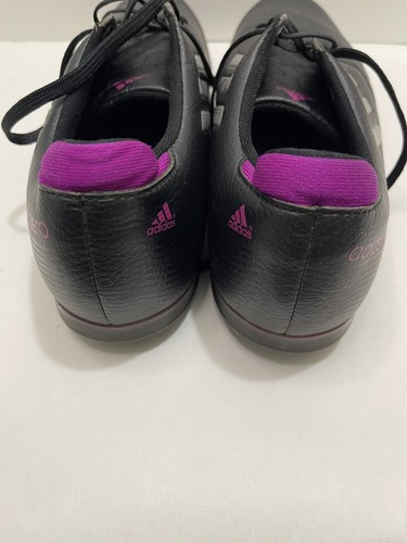 Zapatos de golf Adidas para mujer 10 cordones de cuero negros plateados magenta - Imagen 5 de 8
