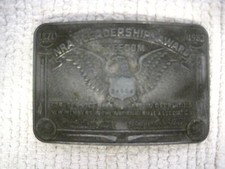 NRA National Rifle Association Leadership Award Belt Buckle 3 1/2" x 2 1/2"