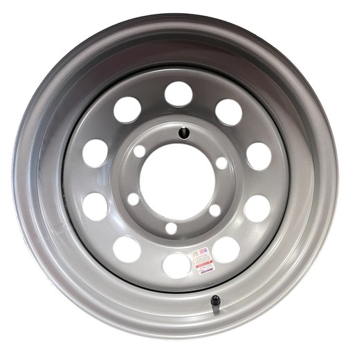 15 Inch 6 Lug Silver Mod Steel Trailer Wheel (QTY 2)
