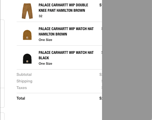 Palace Carhartt Double Knee Work Pants Hamilton Brown Size Palace Carhartt Double Knee Work Pants Hamilton Brown Size