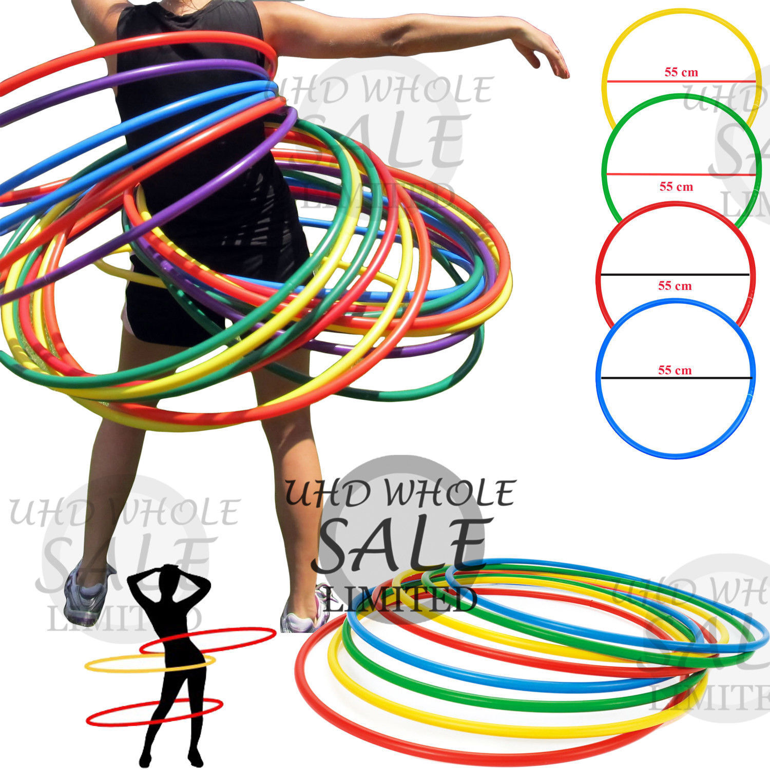 Kids' Hula Hoops, Toddler and Child Sizes, Multicolor, Decorative, Bright  Patterns, Durable and Made in USA 