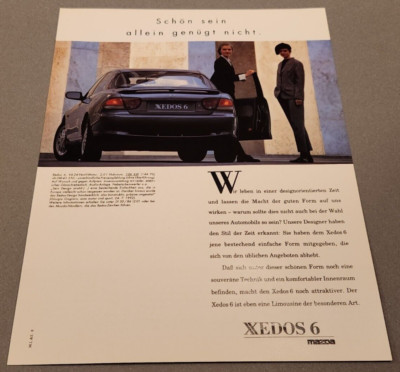 3. Mazda Xedos 6 Werbeanzeige Werbung Reklame 1993