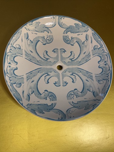 Southern Living Garden Gate Water Color White & Blue Stoneware 3 Tier CAKE STAND - Picture 6 of 10