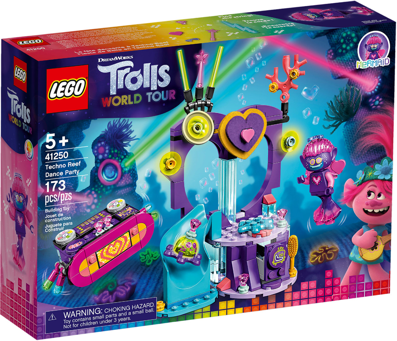 LEGO Trolls 41250 Festa Techno Alla Barriera Corallina Mermaid New