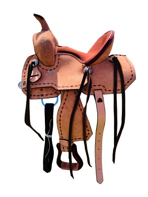Selle Western Pour Enfant/youth 8 Pouces, Cuir Véritable, Ensemble Tack Complet Violet