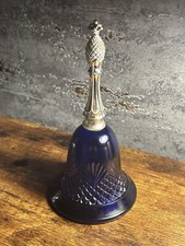 Vintage Avon 1976 Blue Glass Bell Pefume Bottle - Moonwind - Still few ML left