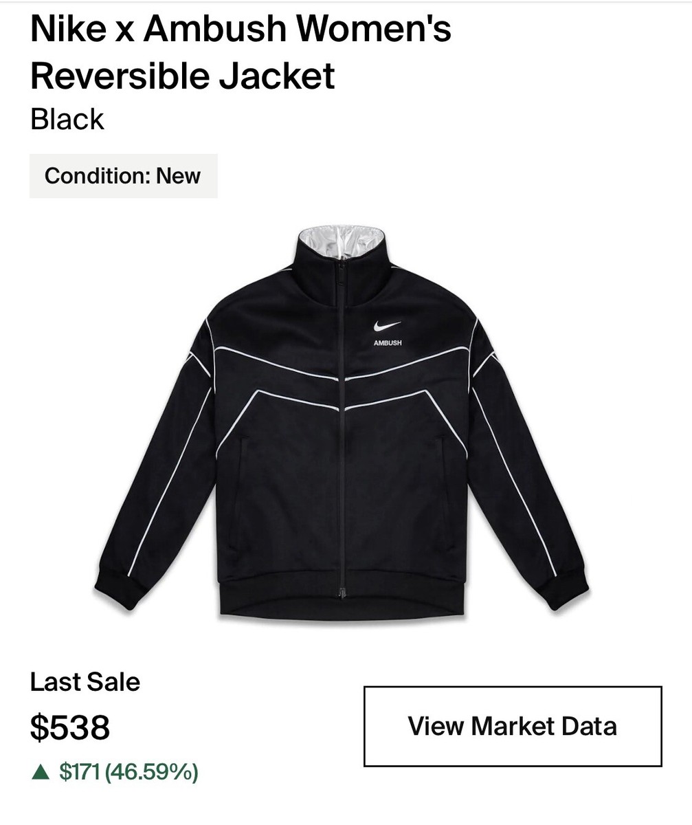 Rare New NIKE x AMBUSH Reversible REFLECTIVE 3M Jacket Yoon Ahn