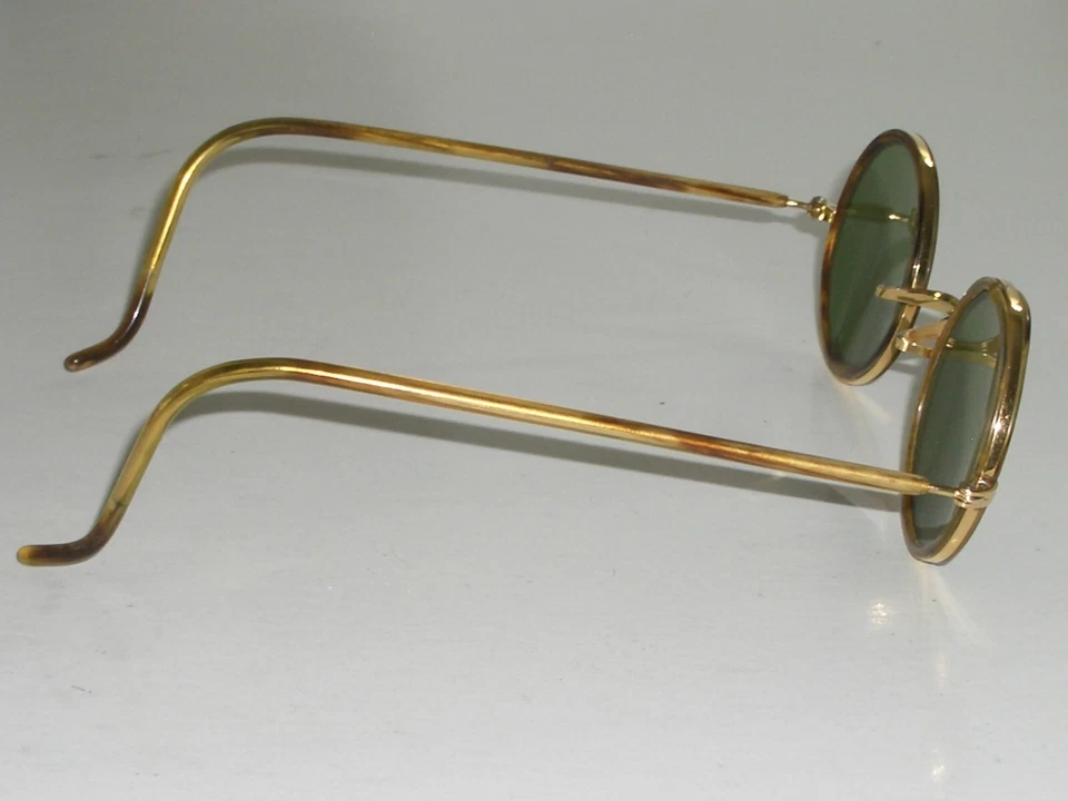 GAFAS DE SOL AVIADOR REDONDAS PEQUEÑAS ELEGANTES TRU-VERDE TRU B&L RAY BAN RB3 AÑOS 70 VINTAGE Foto 4 de 4