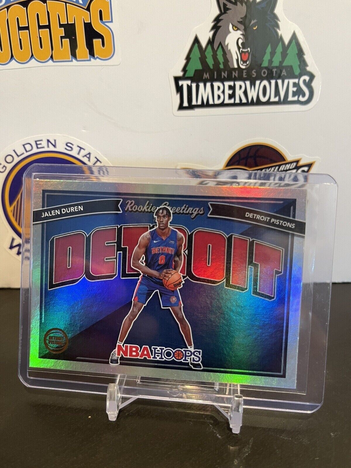 Jalen Duren 2022-23 Panini NBA Hoops Rookie Greetings Silver HOLO Foil RC SP #13