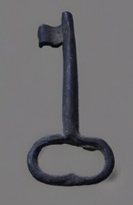 🌈 Antica chiave a scheletro in ferro forgiato a mano 18,5 cm XVIII secolo.