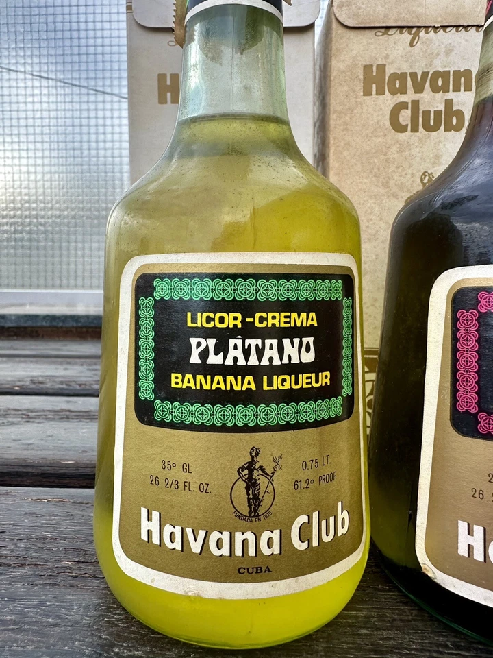 x2 HAVANA CLUB LIQUEUR COFFE & BANANA OLD BOTTLING 1960-1970 EXCLUSIVE RARE 75CL - Imagen 2 de 4