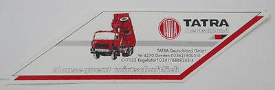 Werbe-Aufkleber Tatra Deutschland Dorsten 80er LKW Kipper 6x6 Baumaschine