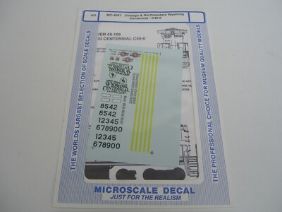 Microscale Decal MC-4047 C&NW Chicago&North Western Wyoming Centennial C40-8 Spu