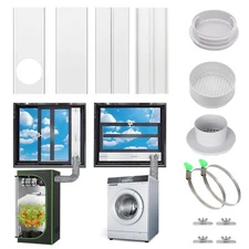 Window Duct Kit, Dryer Window Vent kit, Fit 4"/6" Ducting & 5.1"/5.9" Hose,Po...