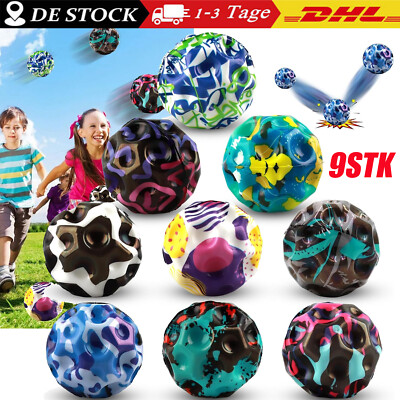 9er Set Astro Jump Ball Springball Springender Gummiball Elastische Flummi Moon