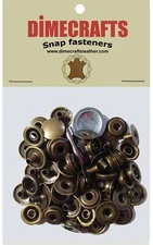 Dimecrafs Leather 5/16 Inch Post Line 24 Snap fastener kit CT.15 w/Tools - Brass