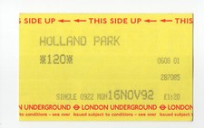 Holland Park 01 - UTS London Underground ticket - London W11