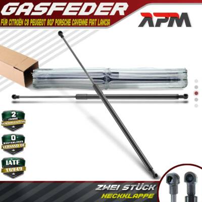 2x Gasfeder Heckklappe Dämpfer 632 mm 510 N für Citroën C8 Porsche Fiat Lancia