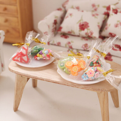 10PC Dollhouse Miniature 1:12 Scale Fruit Kit Candy Cake Sweetie Party Food  Set - Main Image