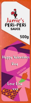 PERSONALISED NANDOS PERI PERI VALENTINES BOTTLE SAUCE LABEL BOYFRIEND GIRLFRIEND