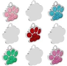 Shiny Aluminum Paws PET ID Tag Engraved Custom CAT DOG Collar Tag | Best Quality