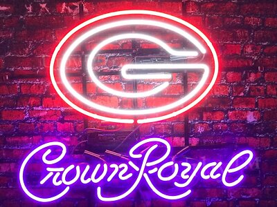 Crown Royal G Whiskey 20''x16'' Neon Sign Bar Lamp Light Party Gift Man Cave