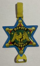 Vintage 1950's Deputy Sheriff Badge Posts Raisin Bran Tin Metal Litho